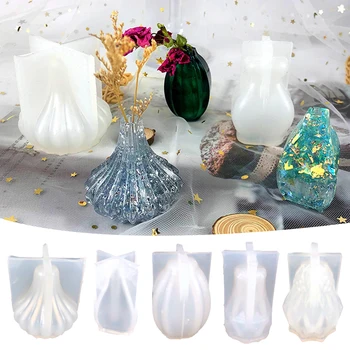 1 шт Цветочная ваза Силиконовая форма для литья из эпоксидной смолы Мини 3D цветочная ваза DIY Цветочный горшок Украшение рабочего стола ручной работы