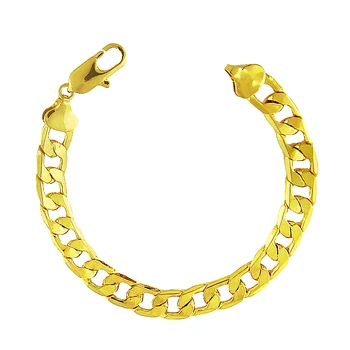 10 мм Майами Снаряженный Кубинский браслет-цепочка для мужчин из 24-каратного золота, ювелирный браслет для вечеринок в стиле хип-хоп, 8 дюймов