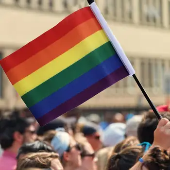 1шт ЛГБТ Радужный флаг 90x150 см Баннеры для гей-парада лесбиянок Флаг Гордости ЛГБТ Полиэстер Красочный Радужный флаг для украшения