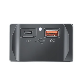 1шт Универсальный Двойной USB-Порт QC3.0 PD Автомобильный Автобус Зарядное Устройство Розетка Адаптер ABS Черный USB Панель Питания Синий/Красный/Зеленый Свет