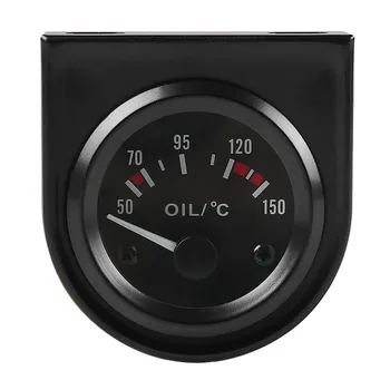 2-Дюймовый 52-мм 12 В Белый светодиодный указатель температуры автомобильного масла с датчиком черного цвета