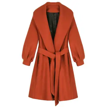 2019 Осенне-зимнее новое шерстяное пальто Женское Длинное шерстяное пальто Корейское женское пальто с длинными рукавами