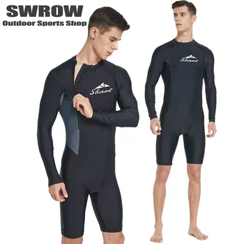 2023 Новые мужские модные купальники на молнии, цельный солнцезащитный костюм с длинным рукавом для серфинга, водные виды спорта, костюм для плавания и дайвинга