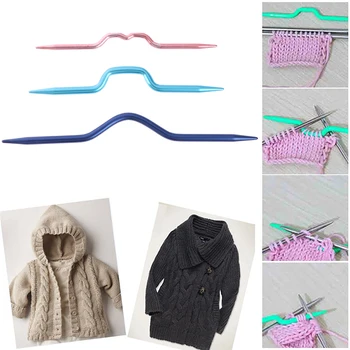 3 шт./лот Изогнутые крючки для вязания, алюминиевые спицы, булавки для шарфа, инструменты для шитья свитеров, цвет случайной доставки