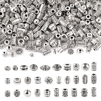 300шт Бусин из сплава античного серебра в тибетском стиле, свободные бусины-подвески для ожерелья, браслета, принадлежностей для изготовления ювелирных изделий своими руками