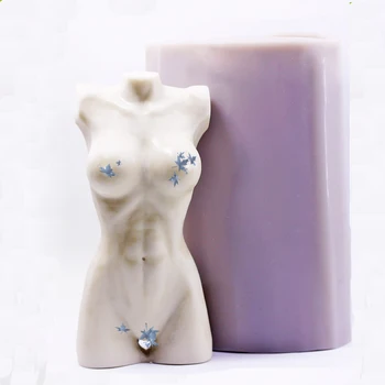 3D Женское тело Силиконовая форма для свечей Женское искусство DIY Изготовление модели человеческого туловища Искусство DIY Мыло Восковая форма из смолы ремесло