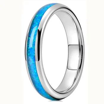 4 мм Модные Женские кольца Эффектные Ювелирные Аксессуары Винтажные Синие кольца с имитацией опала для женщин Орнамент
