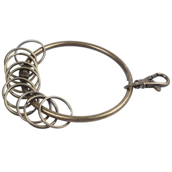 5-кратный бронзовый брелок с карабином, 10 петель, кольцо-цепочка для ключей, 7,6 см