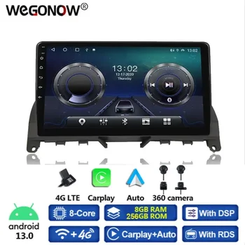 8 ГБ + 256 ГБ Беспроводной Carplay DSP Android 13,0 Автомобильный DVD-плеер GPS WIFI BT 5,0 Радио Для Mercedes Benz C-Class W204 S204 2008-2012
