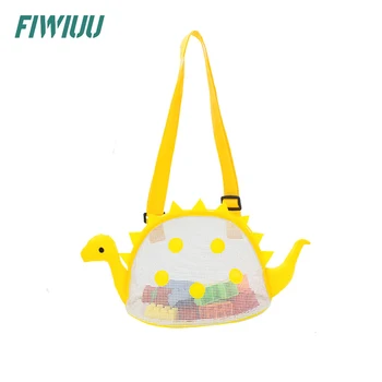 Fiwiuu Летняя Детская сетчатая пляжная сумка через плечо в стиле пэчворк с раковиной динозавра, мини-сумка для мальчиков и девочек, ранец