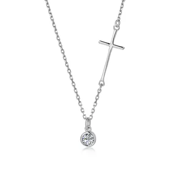 INS Новый кулон в виде креста из стерлингового серебра S925 пробы, маленькая модная универсальная серия, женское ожерелье, свадебное