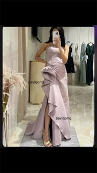 Jiayigong, высококачественные сексуальные вечерние платья трапециевидной формы без бретелек, Бальное платье на заказ