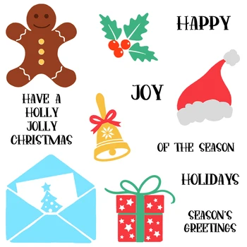 Mangocraft Merry Christmas Gifts Режущие штампы Прозрачный штамп для скрапбукинга Металлические штампы Силиконовые штампы для открыток альбомов декора