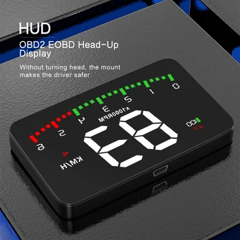 OBDHUD A900 HUD Автомобильный OBD2 Головной дисплей Цифровой Спидометр Автоматический Проектор Лобового стекла Сигнализация безопасности температура воды об/мин КМЧ МИЛЬ/ч