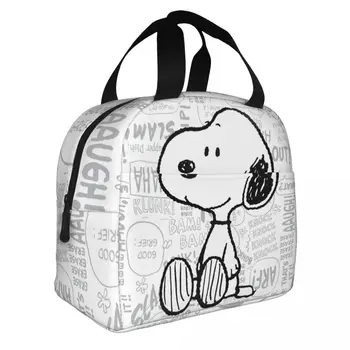 Snoopy Comics Изолированная сумка для ланча с мультяшной собакой, многоразовая термосумка, Ланч-бокс, Пляжные дорожные сумки для хранения продуктов