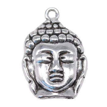 WYSIWYG 4шт 29x19 мм 2 цвета с покрытием из античной бронзы Шарм в виде головы Будды Подвески в виде головы Будды буддийские подвески