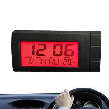 Автомобильные часы Термометр Электронный настольный Легкий и прочный Может определять температуру автомобиля с функцией календаря ночника