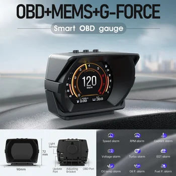 Автомобильный HUD-дисплей A450 для гонок Многофункциональный OBD2 ЖК-приборная панель GPS Измеритель наклона Сигнализация