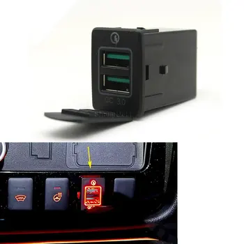Автомобильный USB Адаптер Для Быстрой Зарядки Зарядного Устройства Для Телефона С Дисплеем Напряжения Mitsubishi Outlander 3 2018 Xpander Eclipse Cross ASX L200Triton