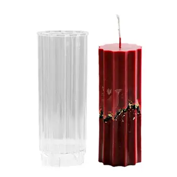 Акриловая цилиндрическая форма Акриловая форма в вертикальную полоску Набор для изготовления свечей ручной работы Для ароматических свечей Изготовление Мыла Форма для свечей из смолы