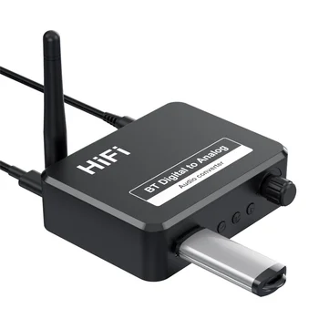 Аудиоприемник HD Bluetooth 5.2 стереомузыка Hi-Fi с качеством звука на компакт-диске 3,5 мм AUX коаксиальный оптоволоконный адаптер для подключения проводов