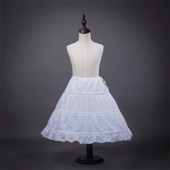 Белая нижняя юбка с 3 обручами для принцессы, бальное платье, свадебное платье, детское свадебное платье на каждый день
