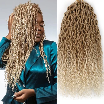 Бохо Ривер Локс Волосы крючком, хиппи, предварительно зацикленные синтетические волосы, Неряшливая Богиня Локс, наращивание волос косами для чернокожих женщин