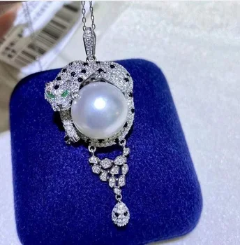 Великолепное Гигантское ожерелье из белой круглой жемчужины Южно-Китайского моря AAAA 11-12 мм 925 s