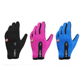 Велосипедные перчатки, мужские и женские флисовые ветрозащитные теплые перчатки с сенсорным экраном, перчатки для альпинизма, катания на лыжах, перчатки на молнии