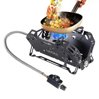 Ветрозащитная газовая плита, складная походная плита, переносная печь для пикника, кассетная печь для барбекю с регулируемым клапаном, принадлежности для кемпинга