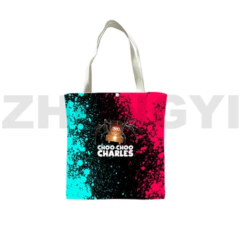 Горячая распродажа Мультяшных сумок Choo-Choo Charles, 3D Аниме-сумка, Женские сумки для покупок, высококачественная Большая холщовая сумка, сумка-мессенджер
