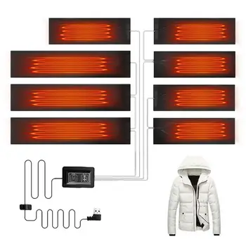 Грелка для одежды, электрический тканевый нагреватель, моющиеся многоразовые USB-электрические тканевые нагреватели для ночного кемпинга на открытом воздухе