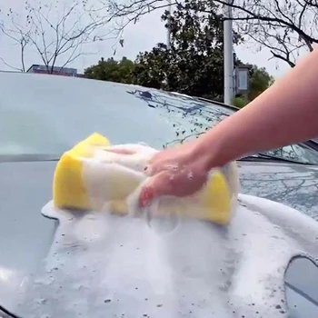 Губка для мойки автомобилей Extra Large Cleaning Honeycomb Coral Car Yellow Толстый Губчатый блок Автомобильные Принадлежности Инструменты для мойки автомобилей Продажа абсорбента