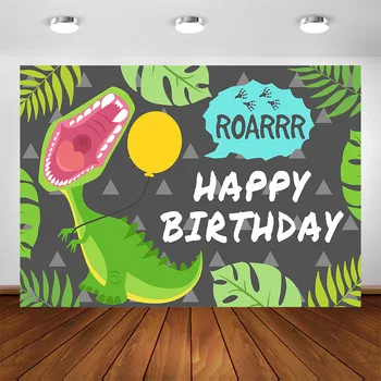 Декорации для вечеринки с динозаврами, Баннер на День Рождения в стиле Динозавров, фон для детской фотобудки, фоновый реквизит