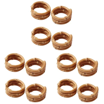 Деревянные бамбуковые кольца для салфеток Набор из 12 колец-держателей для салфеток из ротанга ручной работы, настольные украшения для свадьбы