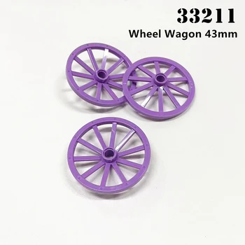 Детали Rainbow Pig MOC 33211 Wheel Wagon 43 мм, совместимые с высокотехнологичными кирпичами, Строительные блоки 