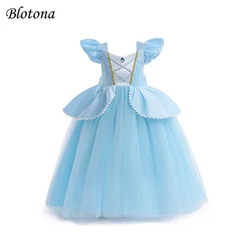 Детское бальное платье Blotona для девочек с блестками и бантом, сетчатые платья принцессы-пачки из тюля, вечернее платье на день рождения, свадьбу от 3 до 9 лет