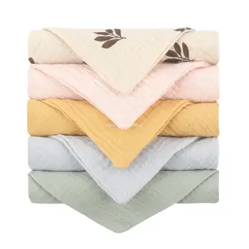 Детское полотенце, Марлево-Хлопчатобумажная ткань для стирки, впитывающее пот полотенце, Набор нагрудников для младенцев, 5 шт.