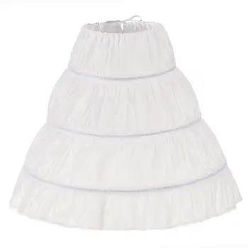 Дешевая Длинная белая нижняя юбка с сетчатым кринолином на 3 обруча для платьев с цветами и свадебных нарядов