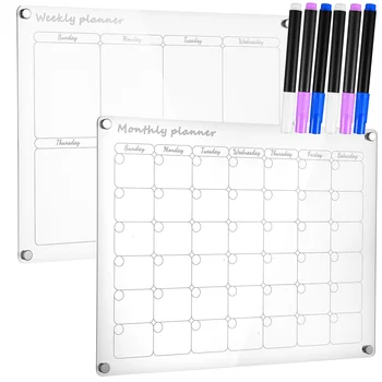 Доски для составления ежемесячного расписания на неделю, Акриловая доска для письма, стираемый настенный календарь, Белая доска