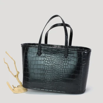 Женская сумка-тоут, роскошные дизайнерские сумки и портмоне, новинка 2023 года, маленькие сумки через плечо из искусственной кожи с рисунком крокодиловой кожи, винтажные сумки через плечо