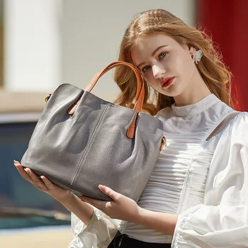 Женская сумка через плечо из натуральной кожи, элегантная сумка через плечо, сумка в минималистичном дизайне.