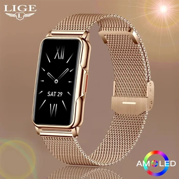 Женские смарт-часы LIGE, подключенный по Bluetooth телефон, музыка, фитнес, спортивный браслет, монитор сна, водонепроницаемые умные часы для женщин