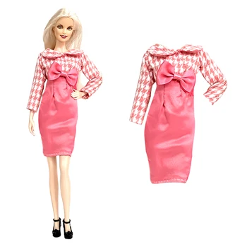 Женское розовое платье, модная вечеринка, тонкая юбка, повседневная одежда, домашняя одежда, наряд для куклы Барби, аксессуары, Детские Игрушки для детей