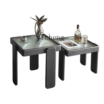 Журнальный столик из массива дерева ZC, чайный столик для маленькой квартиры, Стеклянный чайный столик для гостиной, Современная комбинация небольших столов