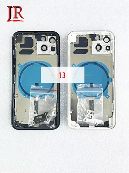 Задняя крышка корпуса для Iphone 13/13 Mini 13mini Задняя крышка батарейного отсека шасси Средняя рамка с задней стеклянной кнопкой для замены sim-карты