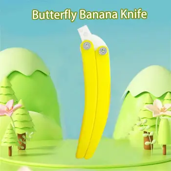 Имитирующая фруктовую игрушку 3d Гравитационная игрушка-молния Банановая бабочка Нежная И яркая имитация фруктов Уникальный дизайн Мини-модели ножа