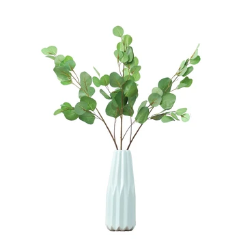 Искусственное растение 3D печать лист эвкалипта денежный лист искусственный цветок домашнее свадебное украшение зеленое растение в горшке