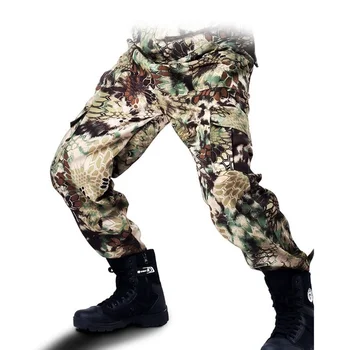 Камуфляжные брюки для полевой боевой подготовки Army Fan, мужские камуфляжные брюки для охоты и скалолазания, Износостойкие, со свободными карманами, Тактические военные брюки