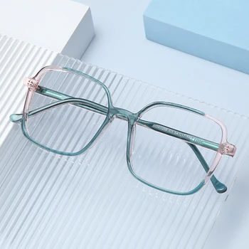 Квадратная ацетатная оправа для очков, оптические очки ручной работы, Двухцветная мода в стиле пэчворк, Большие очки, очки BOA1266